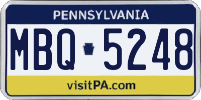 PA license plate MBQ5248