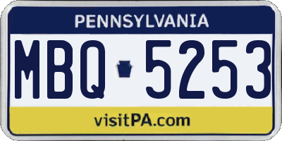 PA license plate MBQ5253