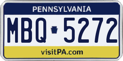 PA license plate MBQ5272