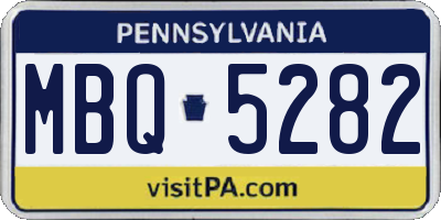 PA license plate MBQ5282