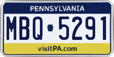 PA license plate MBQ5291