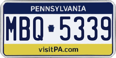 PA license plate MBQ5339