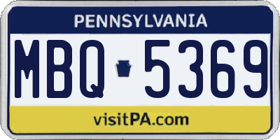PA license plate MBQ5369