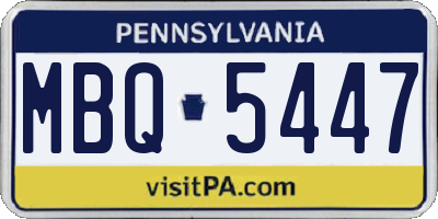 PA license plate MBQ5447