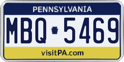 PA license plate MBQ5469