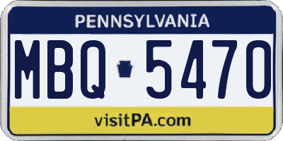 PA license plate MBQ5470