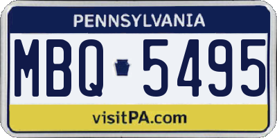 PA license plate MBQ5495