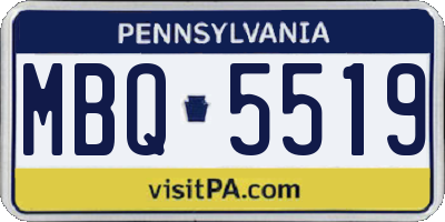 PA license plate MBQ5519