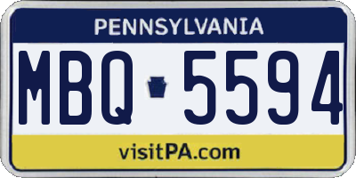 PA license plate MBQ5594