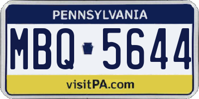 PA license plate MBQ5644