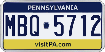 PA license plate MBQ5712