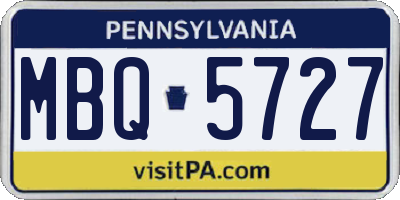 PA license plate MBQ5727