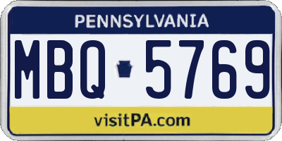 PA license plate MBQ5769