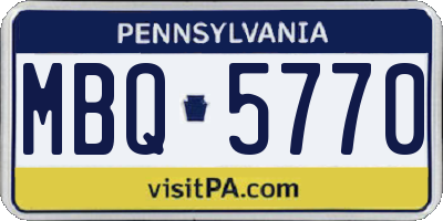 PA license plate MBQ5770