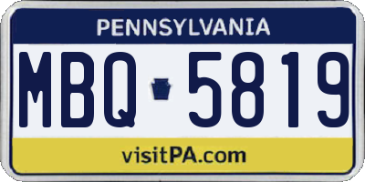 PA license plate MBQ5819