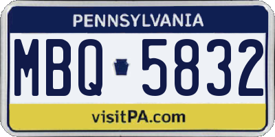PA license plate MBQ5832