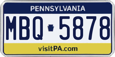 PA license plate MBQ5878