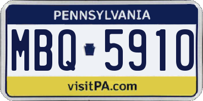PA license plate MBQ5910