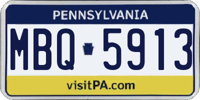 PA license plate MBQ5913