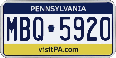 PA license plate MBQ5920