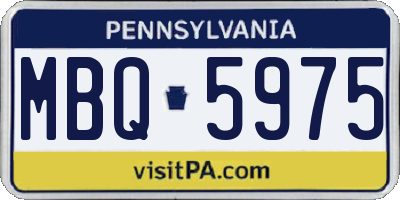PA license plate MBQ5975