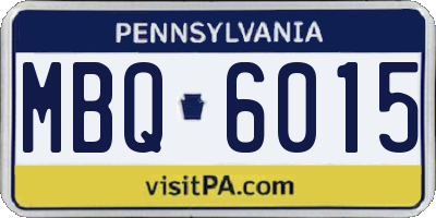 PA license plate MBQ6015