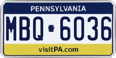 PA license plate MBQ6036
