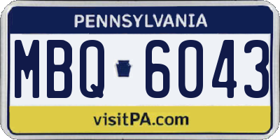 PA license plate MBQ6043