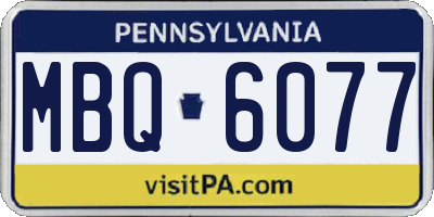 PA license plate MBQ6077