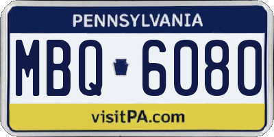 PA license plate MBQ6080