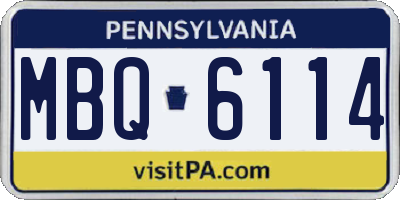 PA license plate MBQ6114