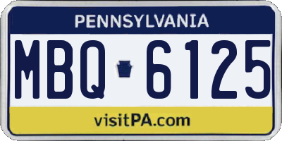 PA license plate MBQ6125