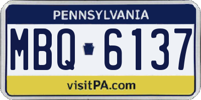 PA license plate MBQ6137