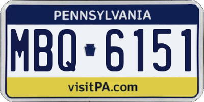 PA license plate MBQ6151