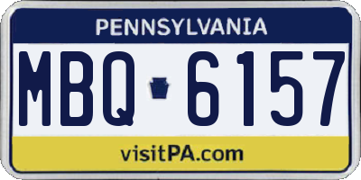 PA license plate MBQ6157