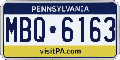 PA license plate MBQ6163
