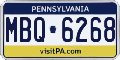 PA license plate MBQ6268
