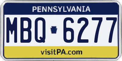 PA license plate MBQ6277