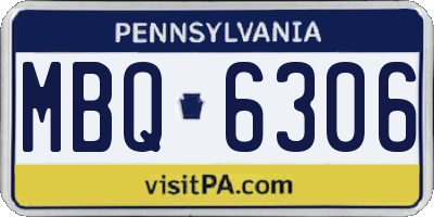 PA license plate MBQ6306