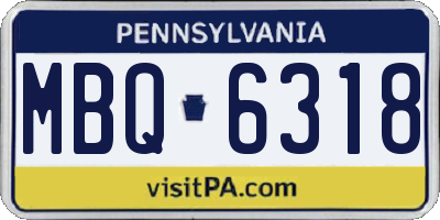 PA license plate MBQ6318