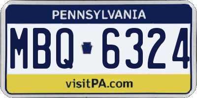 PA license plate MBQ6324