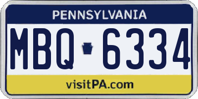 PA license plate MBQ6334