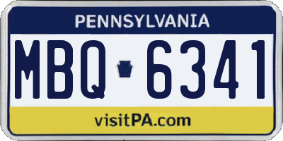 PA license plate MBQ6341