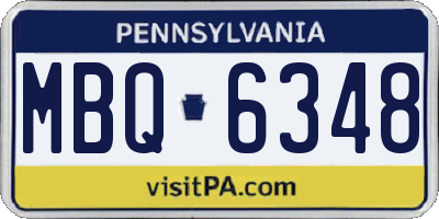 PA license plate MBQ6348