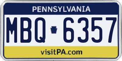 PA license plate MBQ6357