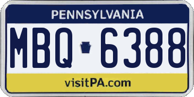 PA license plate MBQ6388