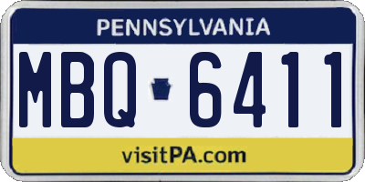 PA license plate MBQ6411