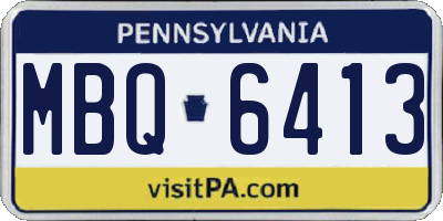 PA license plate MBQ6413