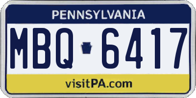 PA license plate MBQ6417