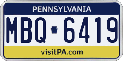 PA license plate MBQ6419